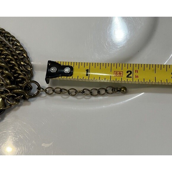 Abercrombie & Fitch White Faux Pearl Necklace Antique Gold Cha Cha Coquette - Picture 7 of 9